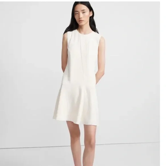 NWT THEORY Asymmetric Drape Crepe Dress - Rice Dresses NWT THEORY Asymmetric Drape Crepe Dress - Rice Dresses